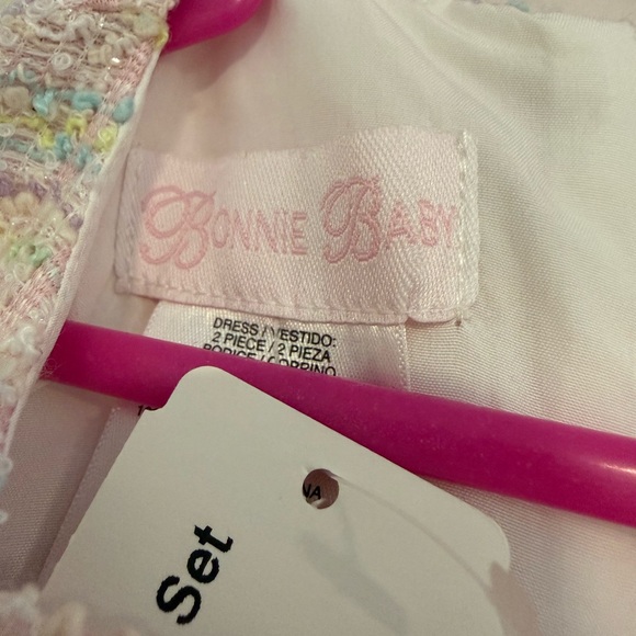 Girls Bonnie Baby 12m Pastel Tweed Coat with Lavender Tulle Dress Easter Dress - Picture 8 of 10